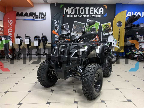 Квадроцикл Мотомир Jaeger 200 белый/зеленый (машинокомплект) | Мототека